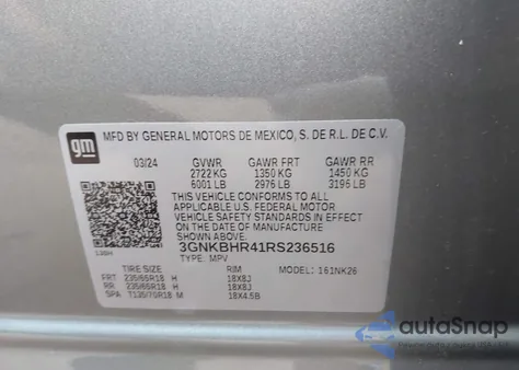 2024 Chevrolet Blazer Awd 2Lt z USA, uszkodzony, nr VIN 3GNKBHR41RS236516